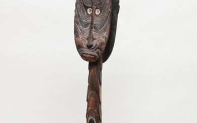 A Sepik River carved wood standing totem