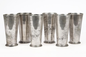 A Set of Six Mexican Sterling Silver Cups.