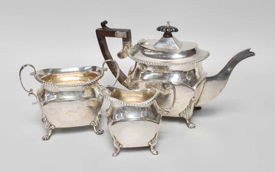 A Three-Piece Victorian Silver Tea-Service, by John Edward Wilmot, Birmingham,...