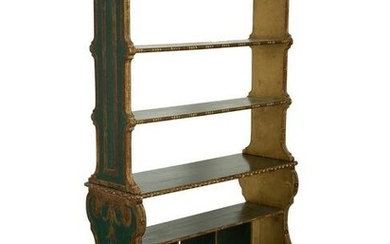 A Venetian Style Painted and Parcel Gilt Open Sided