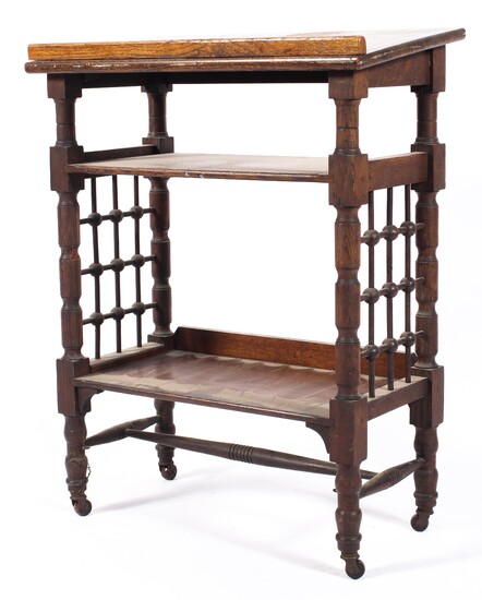 A Victorian oak reading table