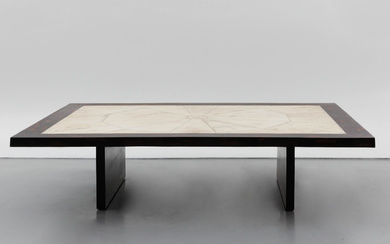 A blackened hardwood and galuchat coffee table. Provenance: Zeberg gallery, Antwerp, s.d.