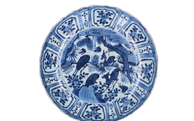 (-), A blue and white 'kraak' porcelain deep...