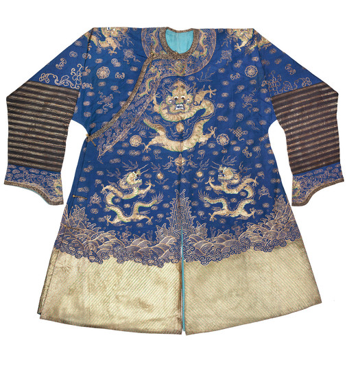 A blue-ground 'dragon' robe