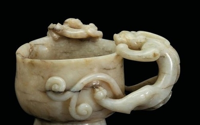 A carved jade cup, China, Ming Dynasty