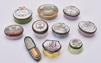 A collection of nine enamel boxes - LOT WITHDRAWN