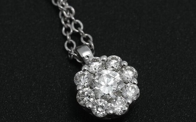 NOT SOLD. A diamond necklace set with numerous diamonds weighing a total of app. 0.36 ct., mounted in 18k white gold. L. 42 cm. – Bruun Rasmussen Auctioneers of Fine Art