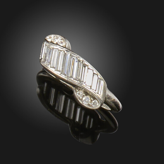 A diamond-set platinum ring