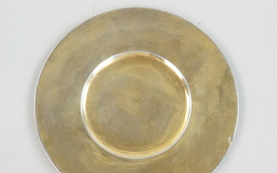A gilt silver Oblate dish, 19th century.