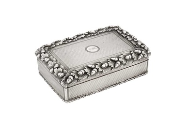 A good Victorian sterling silver snuff box, London 1845 by Edward Edwards II