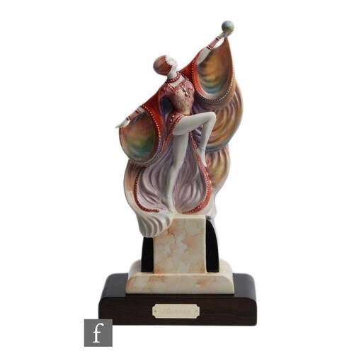 A later 20th Century Elements of Fire Art Deco style figure ...