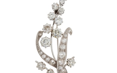 A mid 20th century 18ct gold diamond floral spray brooch, es...