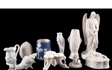 A mixed lot of 19th/20th century Parian and other ceramics i...