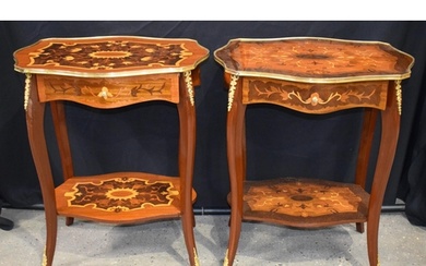 A near pair of Baroque style inlaid Oval 1 drawer tables 72 ...