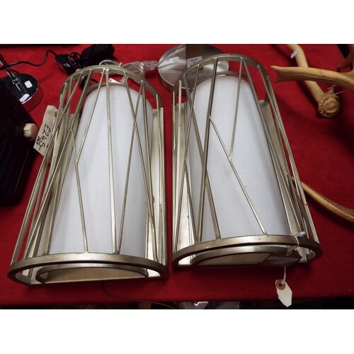 A pair of Art Deco style Hinkley wall lights