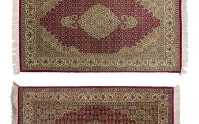 A pair of Persian Tabriz Mahi Design Rugs, Wool Pile