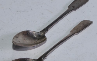 A pair of Scottish Provincial silver Oar pattern tablespoons...