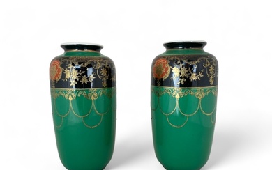 A pair of early 20th century Japanese Noritake vases Heighte...