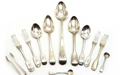 A quantity of silver flatware