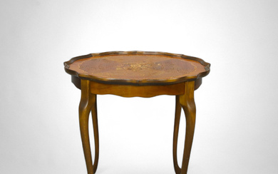 A rococo style coffee table with intarsia, mid 20th century.
