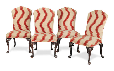 A set of four mahogany side chairs