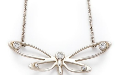 A silver and diamond necklace, by Tiffany & Co.