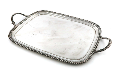 A small George III silver two-handled tray