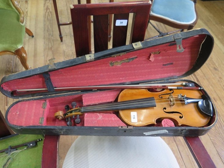 A violin labelled Lowendall Concert Violin, with two piece b...