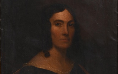 AMERICAN SCHOOL , 19TH CENTURY, PORTRAIT OF A LADY, Oil on canvas, 27 1/2 x 22 1/4 in. (69.9 x 56.5 cm.), Frame: 32 3/4 x 27 1/2 in. (83.2 x 69.9 cm.)