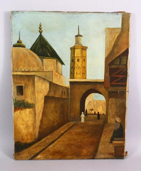 AN EARLY 20TH CENTURY ORIENTALIST OIL PAINTING OF NORTH