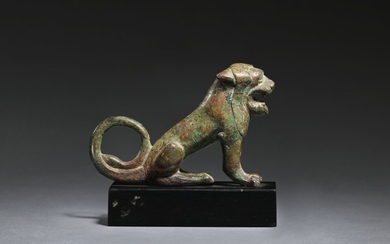 AN ETRUSCAN BRONZE FIGURE OF A LION, 2ND HALF OF THE 6TH CENTURY B.C.