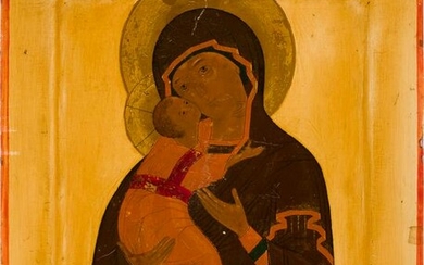 AN ICON SHOWING THE VLADIMIRSKAYA MOTHER OF GOD