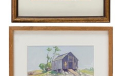 ARTHUR J. HAMMOND, Massachusetts/California, 1857-1947, Three works:, Watercolors and gouaches, the largest 8.5" x 11" sight. Framed...