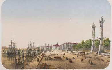 ARTISTE ANONYME, VERS 1840 Le port de Bordeaux, au niveau de la place des Quinconces...