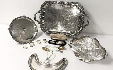 ASSORTED STERLING SILVER & SILVER PLATED TABLEWARE