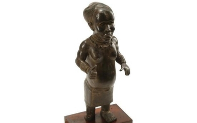 African Bronze Female Figure.