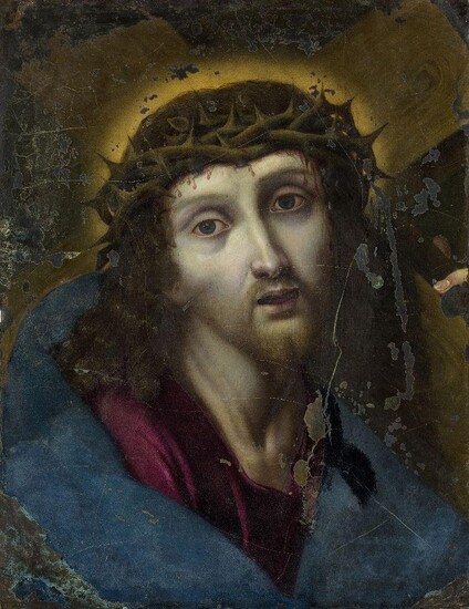 After Carlo Dolci, Italian 1616-1686- Christ Bearing The Cross; oil on copper, 30.1 x 23.2 cm., (unframed). Provenance: Private Collection, UK. Note: The quality of the present work is high and one cannot preclude the possibility that it is by the...