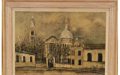 After Maurice UTRILLO (1883-1955) "Sacred Heart" Lithograph, 67/200, French painting...