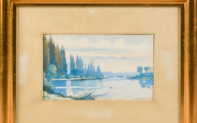 Albert MARKS (1871-1941). Paysage lacustre,... - Lot 16 - Le Floc'h