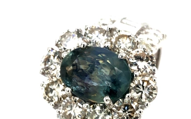 Amazing Alexandrite and Diamond Ring GIA