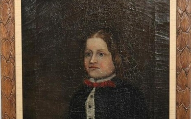 American School "Portrait of a Boy" Oil on Canvas