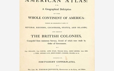 [Americana] Jefferys, Thomas The American Atlas: Or, a Geographical Description of the Whole Continent of America...