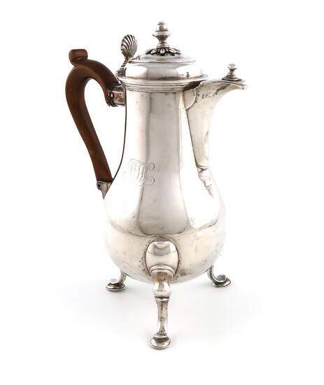 An 18th century Swiss silver coffee jug