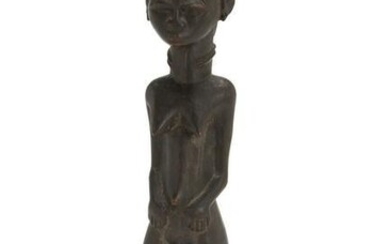 An African carved wood female figure