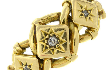 An Edwardian 18ct gold single-cut diamond keeper ring.