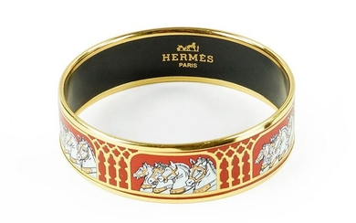 An Hermes Enamel Bangle Bracelet.