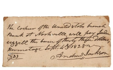 Andrew Jackson Autograph Document Signed