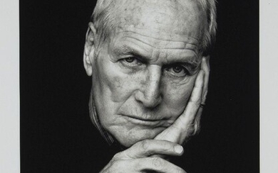 Andy Gotts MBE, British b.1967- Paul Newman, 2011; unique gelatin silver print on Fujicolour Professional photo paper, signed by the artist and the sitter in black pen, sheet 42.9 x 32.8cm (unframed) (ARR) Provenance: purchased directly from the...