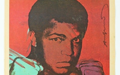 Andy Warhol Signed 11x16.75 Muhammad Ali Magazine Page BAS #AD04277