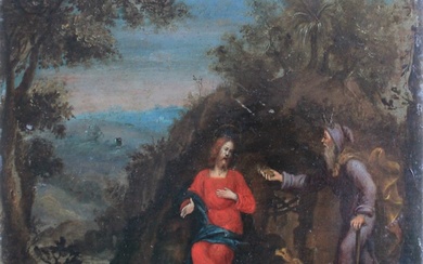 Anonimo fiammingo del XVII secolo, Gesù e un monaco